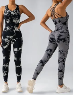 Seamless Tie-Dyed Yoga Jumpsuits